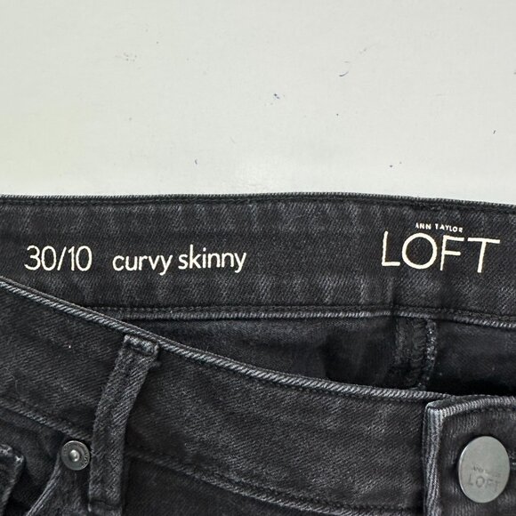 Loft Curvy Skinny Women's size 10 Black Denim jeans - Picture 3 of 5